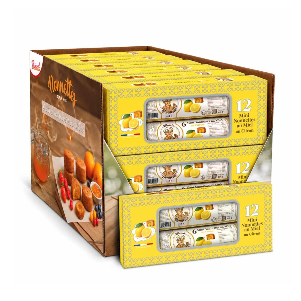 Mini Nonnettes Citron – Boîte de 2 rouleaux 60 g (12 boîtes)