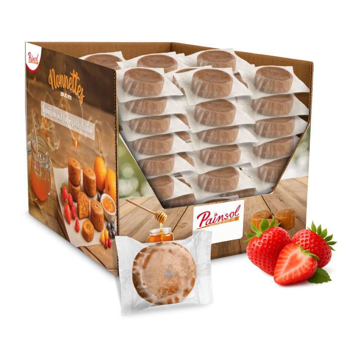 Colis de 60 Mini Nonnettes individuelles 10g Fraise