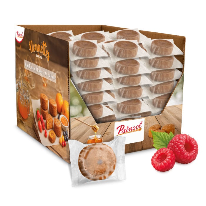 Colis de 60 Mini Nonnettes individuelles 10g Framboise