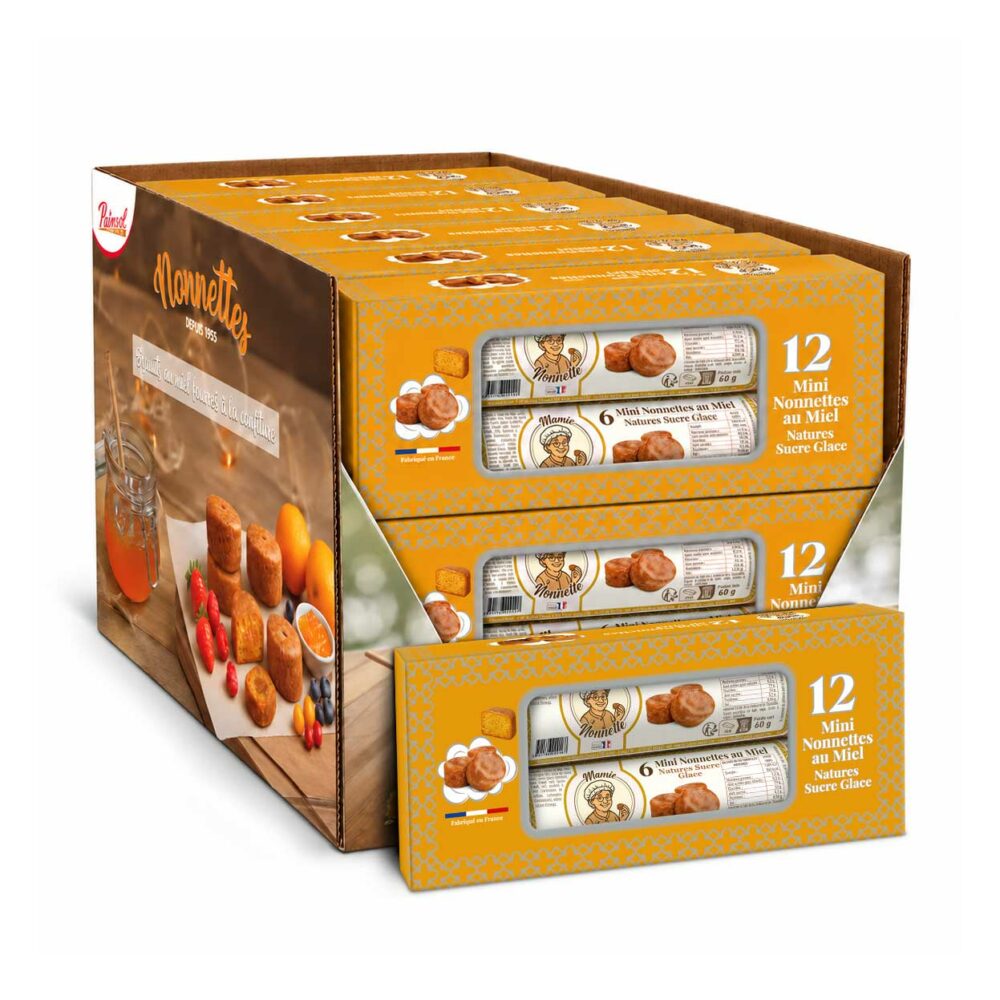 Mini Nonnettes Sucre Glace – Boîte de 2 rouleaux 60 g (12 boîtes)