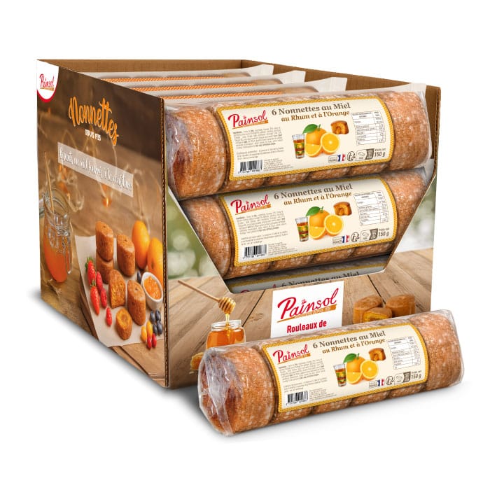 Colis de 12 rouleaux de Nonnettes 150g Rhum Orange
