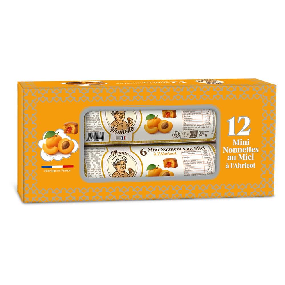 Box Mini Nonnettes de Mamie Nonnette à l’Abricot – Boîte de 2 rouleaux (2 x 60g)